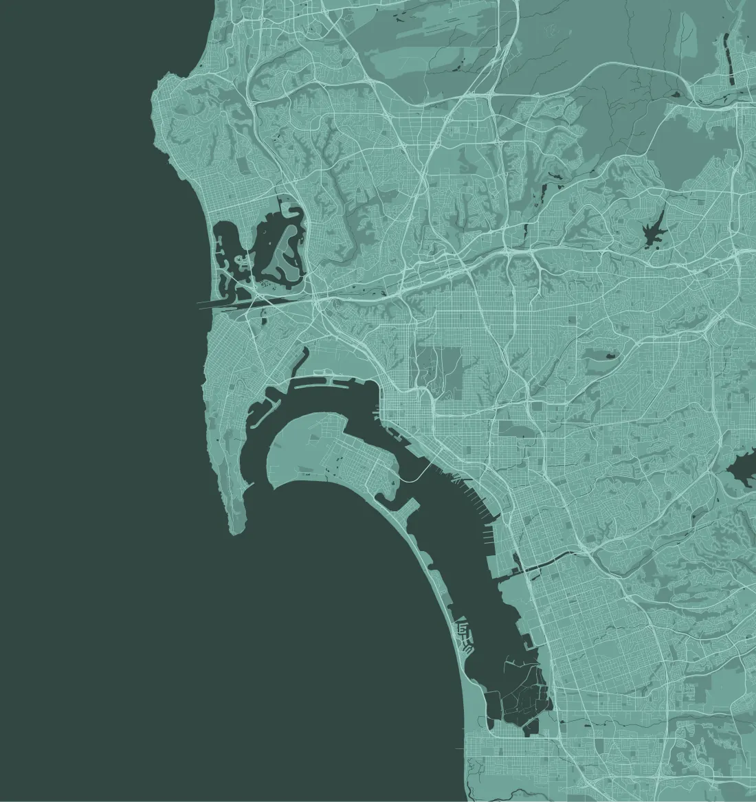Map of San Diego County, Capy Cad's MEP engineering service area